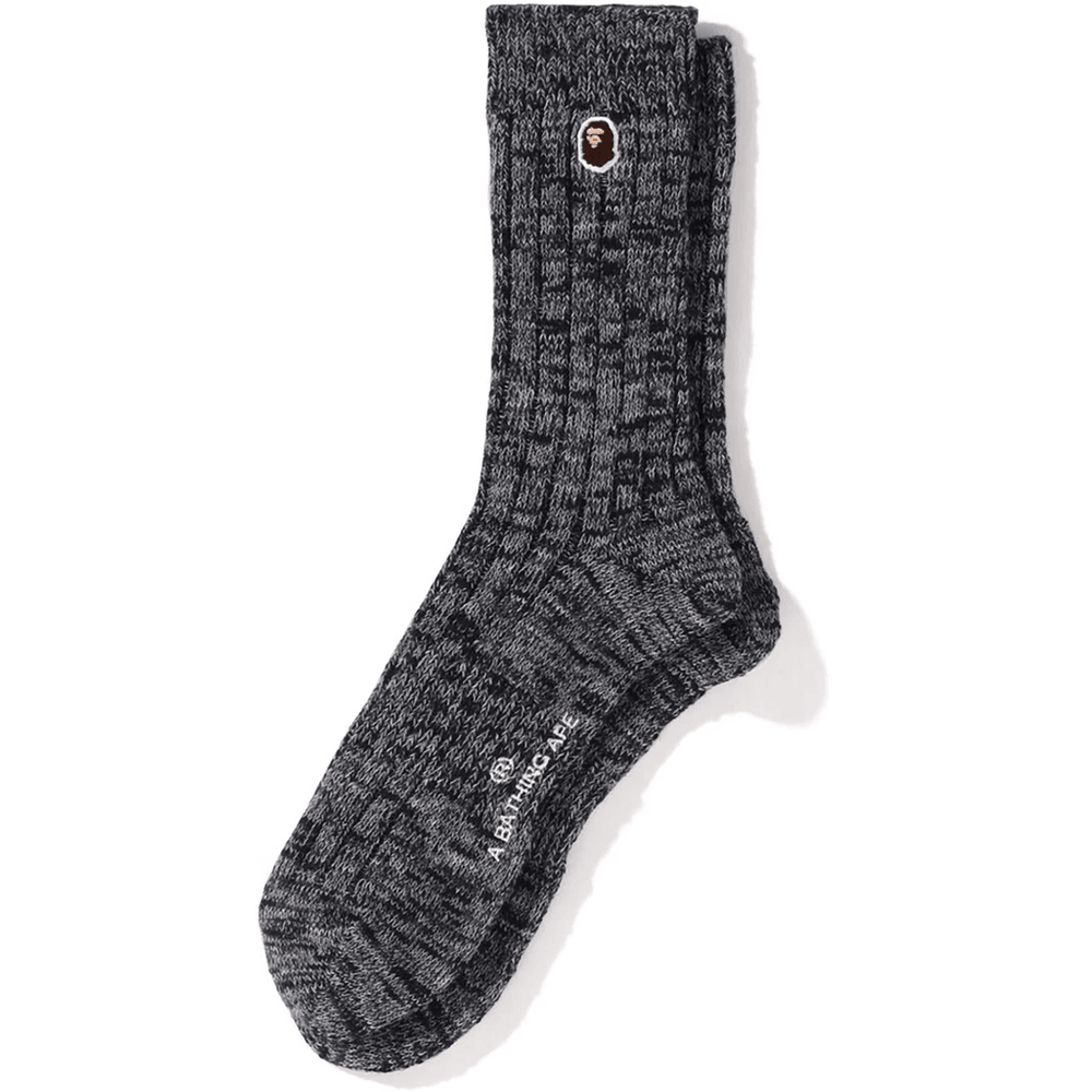 Bape APE HEAD ONE POINT SOCKS M Charcoal