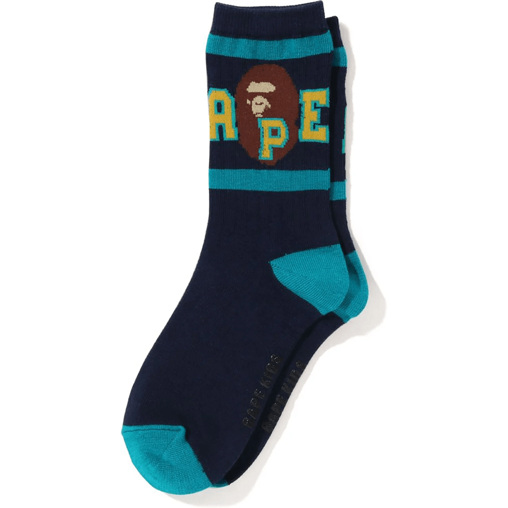 Bape APE HEAD LINE RIB SOCKS KIDS Navy