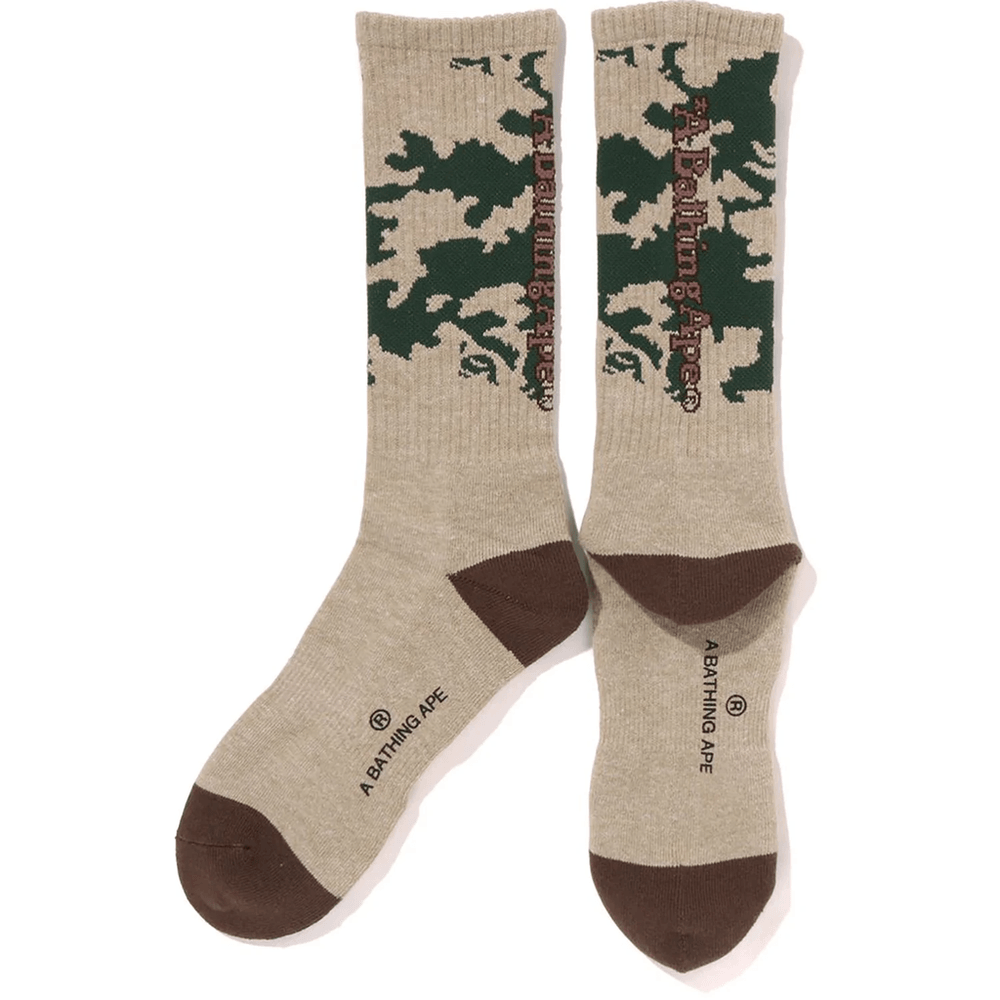 Bape WOODLAND CAMO SOCKS MENS Olivedrab