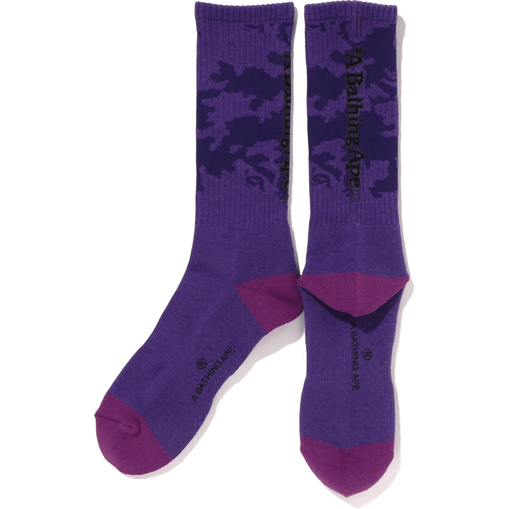 Bape WOODLAND CAMO SOCKS MENS Purple