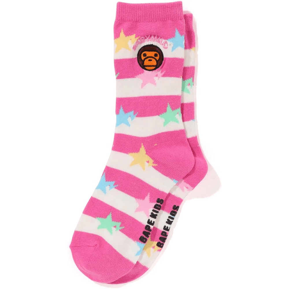 Bape HOOP BABY MILO STA SOCKS KIDS Pink