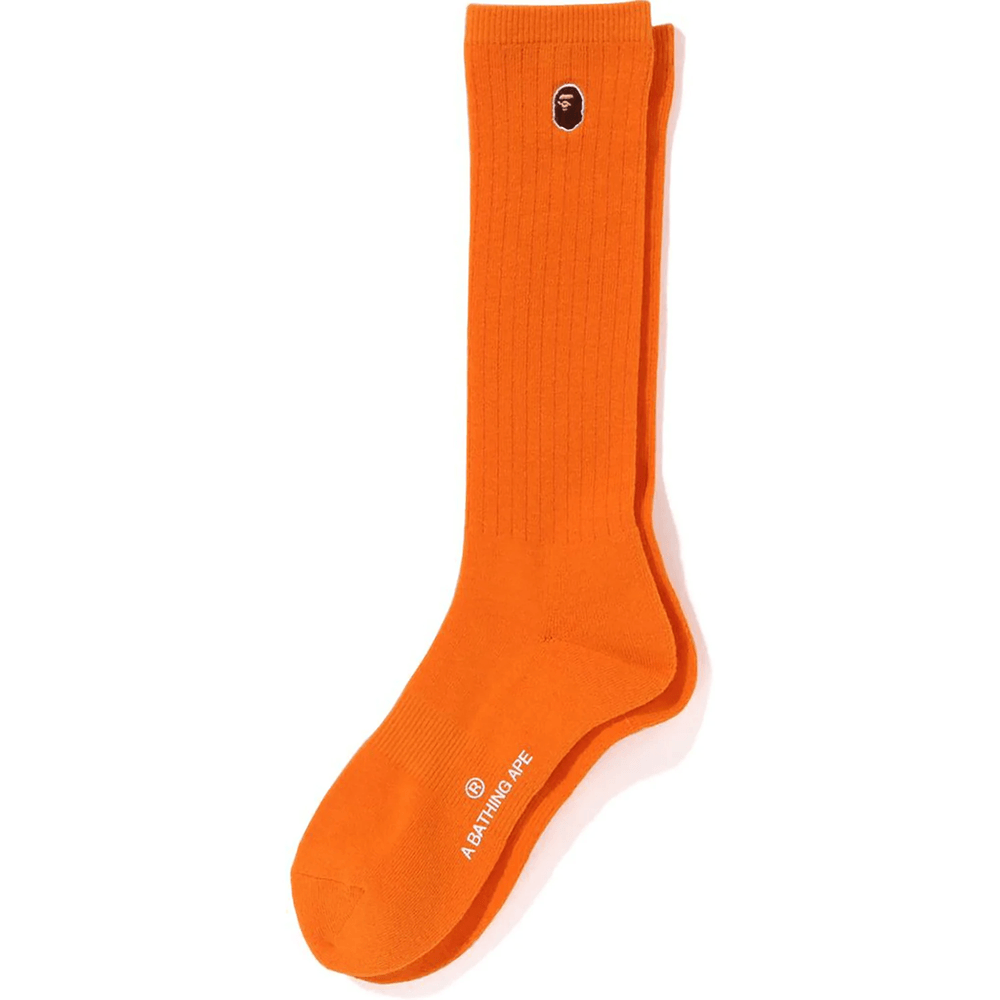 Bape APE HEAD ONE POINT SOCKS LADIES Orange