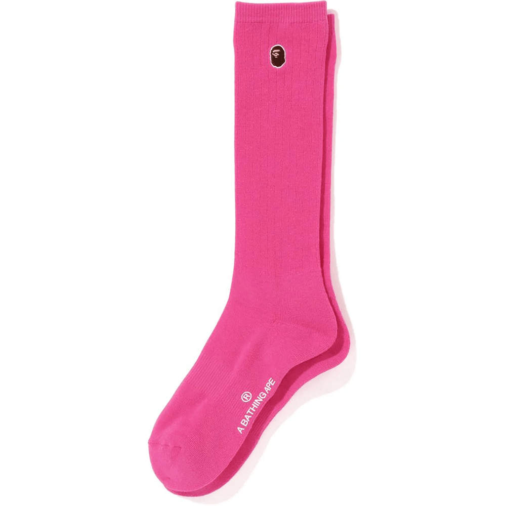 Bape APE HEAD ONE POINT SOCKS LADIES Pink