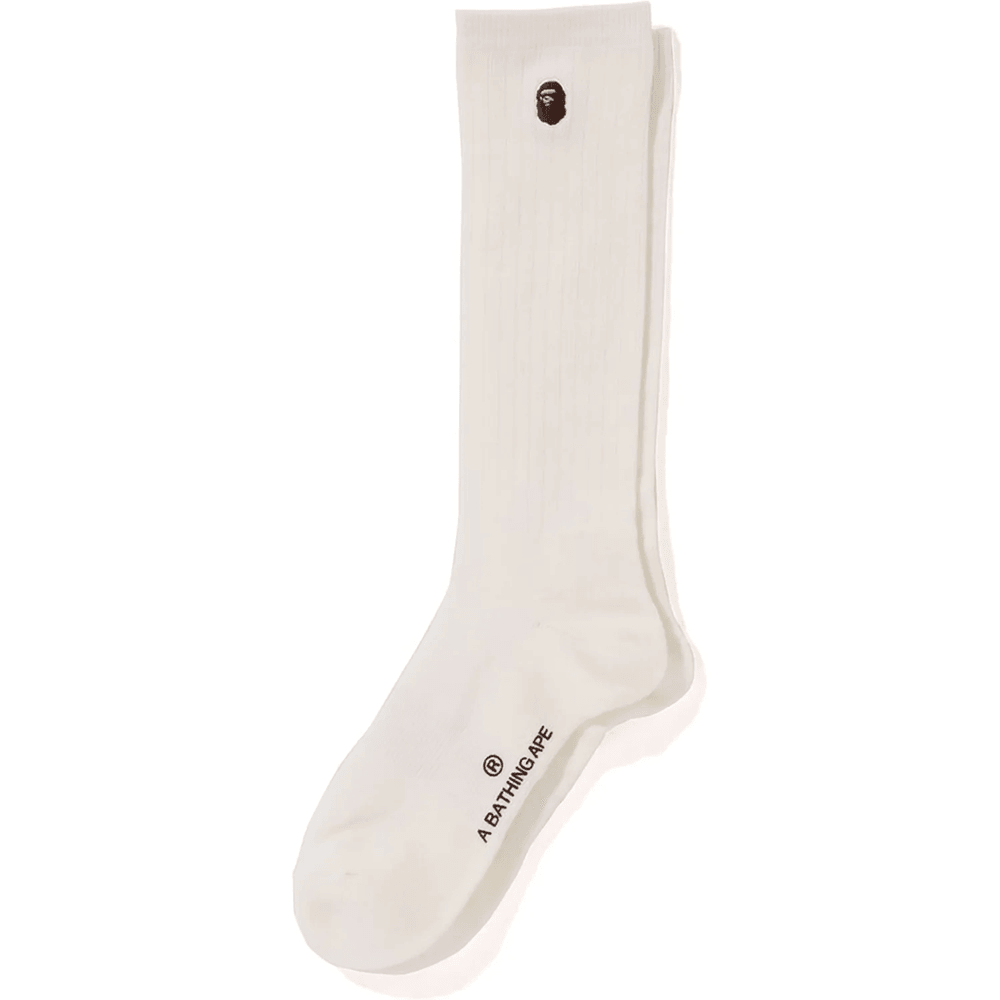 Bape APE HEAD ONE POINT SOCKS LADIES White