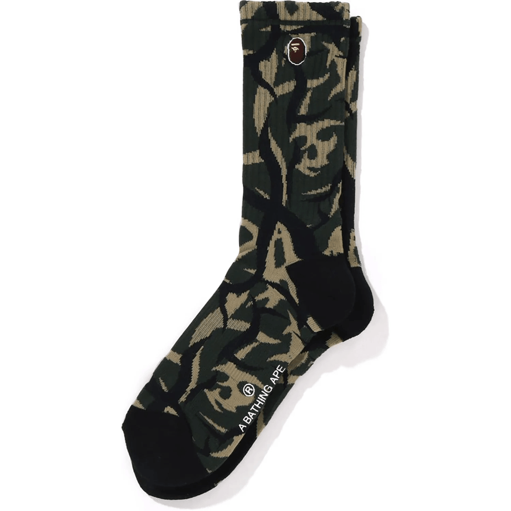 Bape TRIAL CAMO APE HEAD ONE POINT SOCKS MENS Green