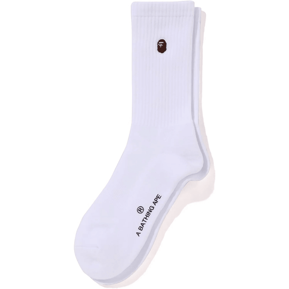 Bape ONE POINT SOCKS MENS White