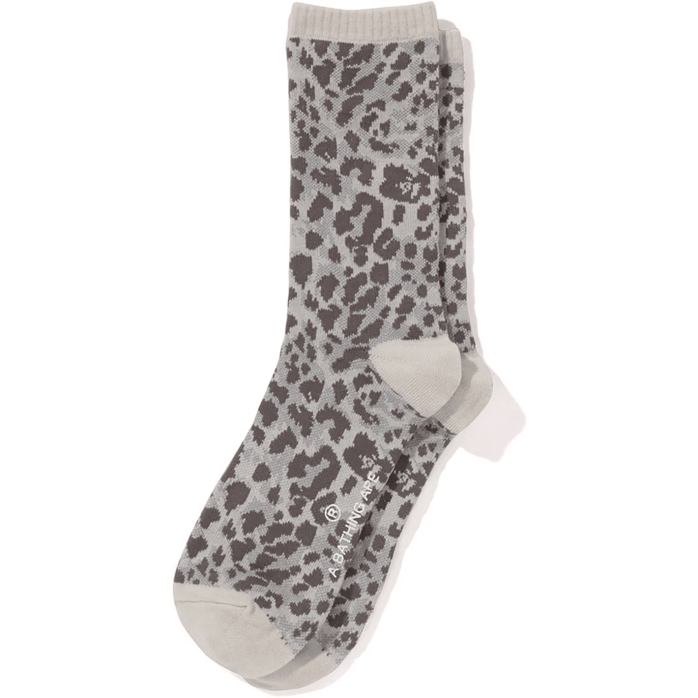 Bape WILD LEOPARD PATTERN SOCKS MENS Gray