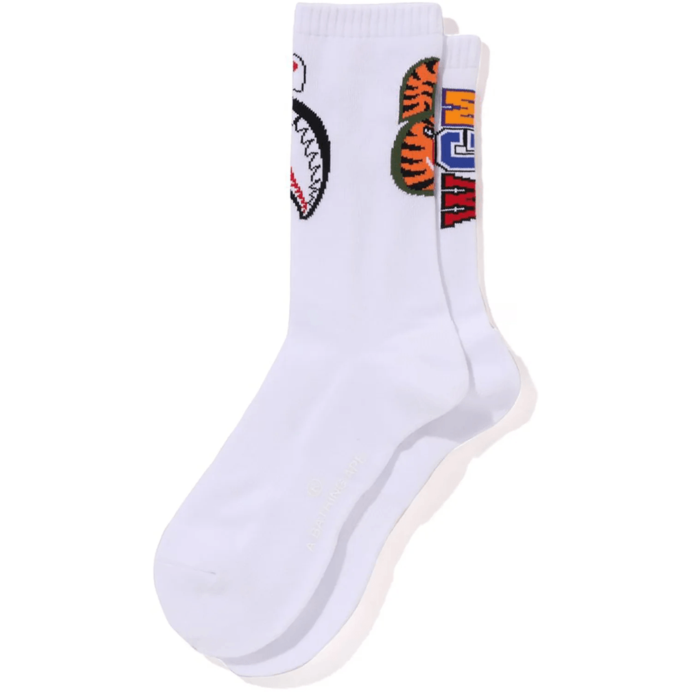 Bape SHARK SOCKS MENS White