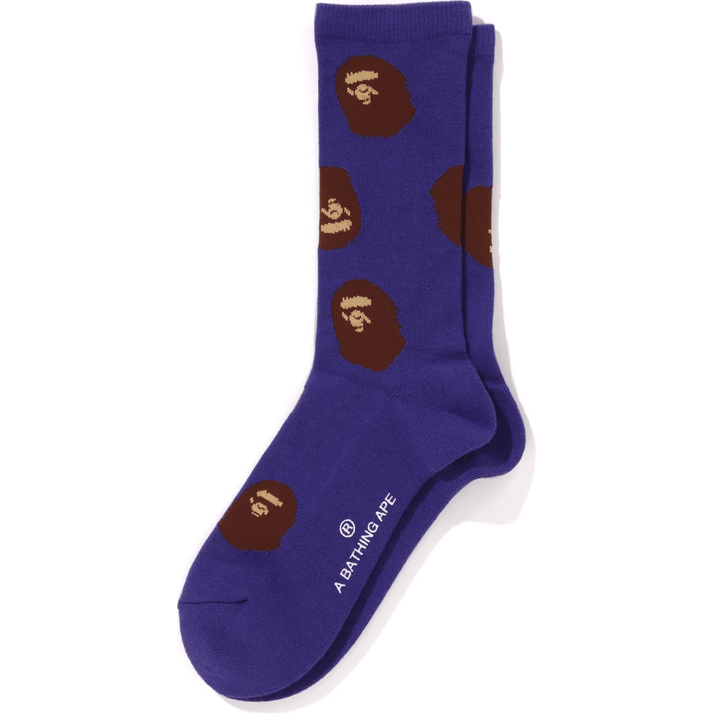 Bape APE HEAD PATTERN SOCKS MENS Purple