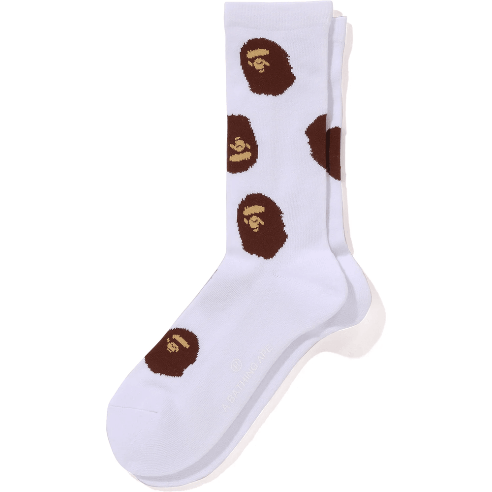 Bape APE HEAD PATTERN SOCKS MENS White