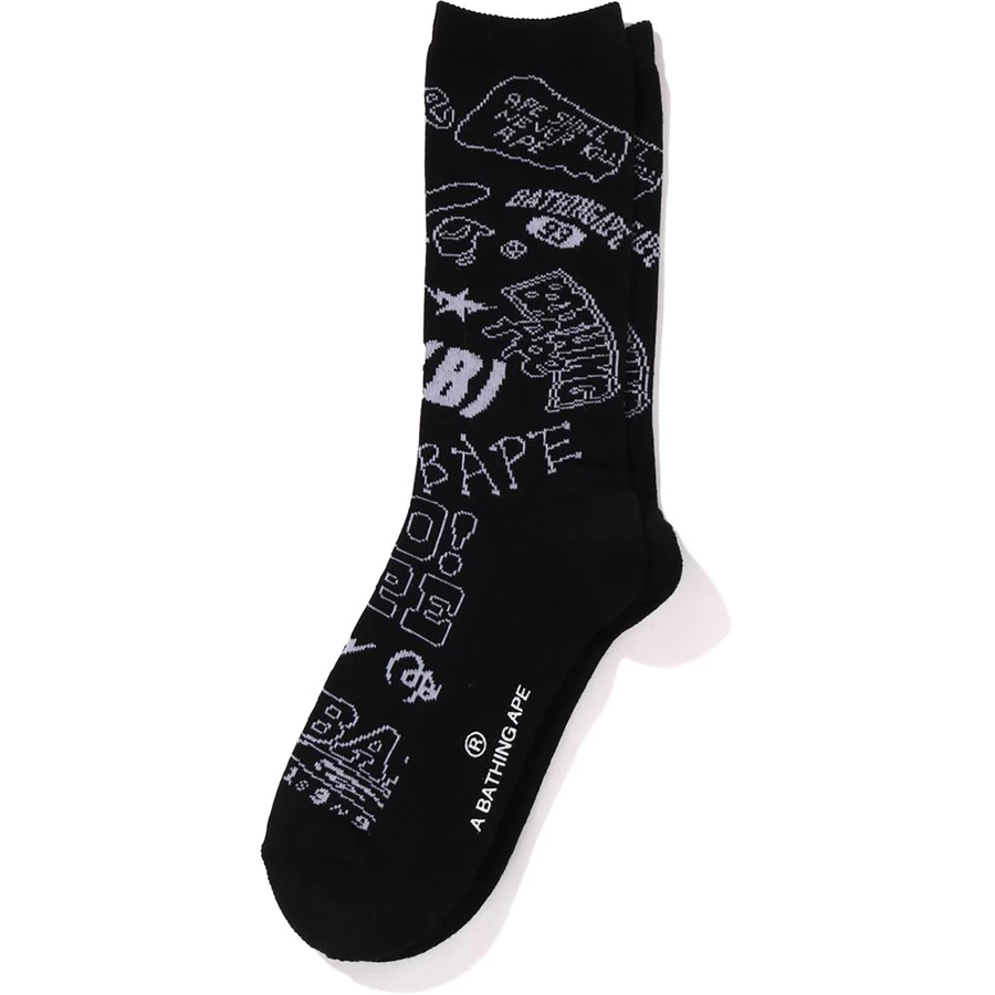 Bape GRAFFITI PATTERN SOCKS MENS