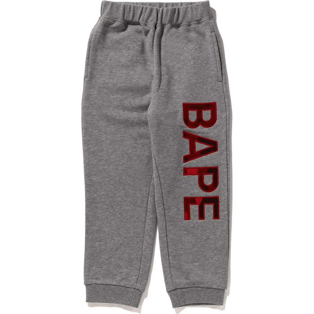 BAPE PATCH SWEAT PANTS KIDS Gray
