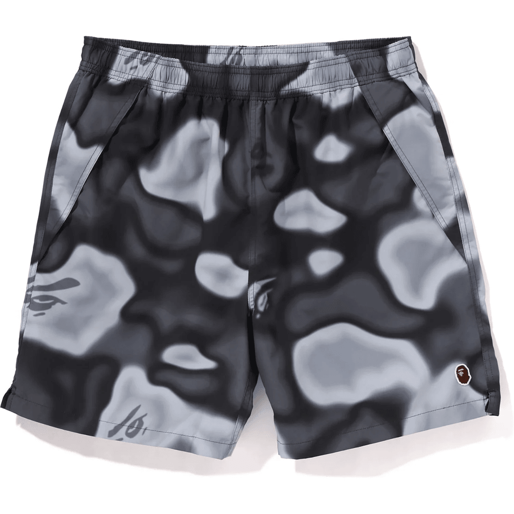 Bape LIQUID CAMO ONE POINT BEACH SHORTS MENS Black