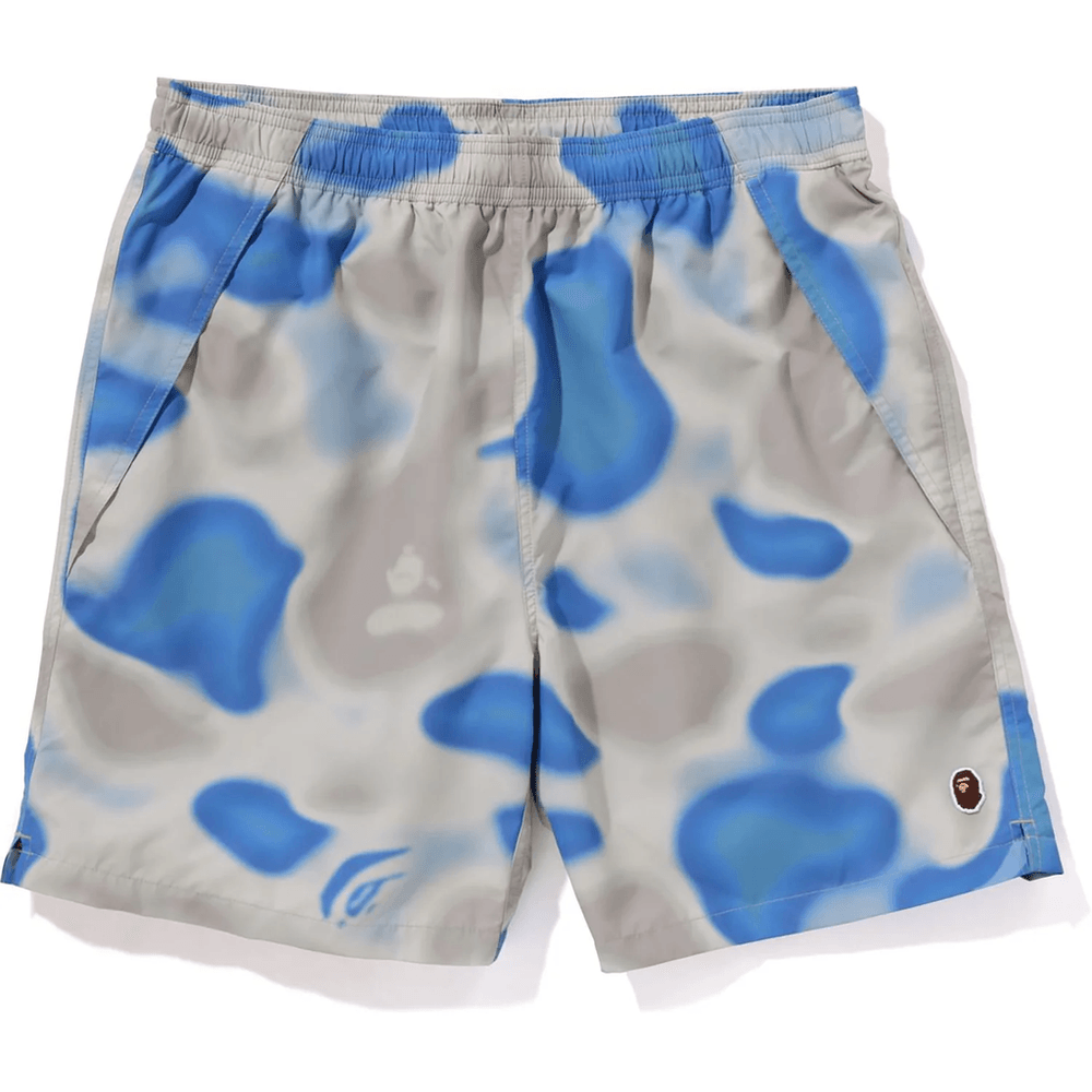 Bape LIQUID CAMO ONE POINT BEACH SHORTS MENS Blue