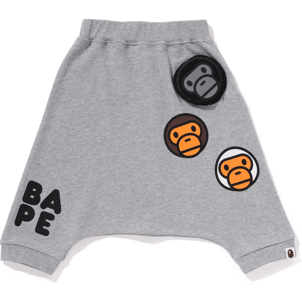 Bape BABY MILO SAROUEL SWEAT SHORTS KIDS Gray