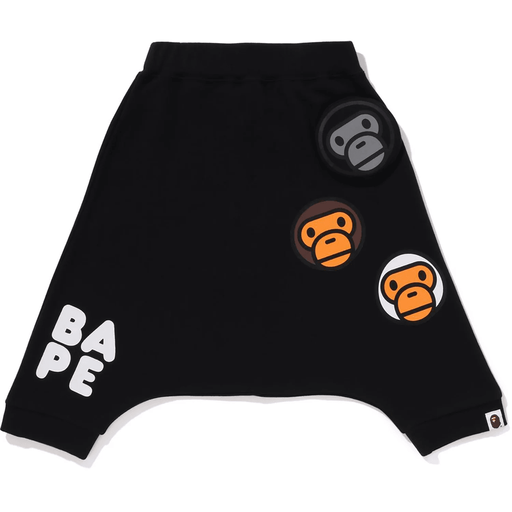 Bape BABY MILO SAROUEL SWEAT SHORTS KIDS Black