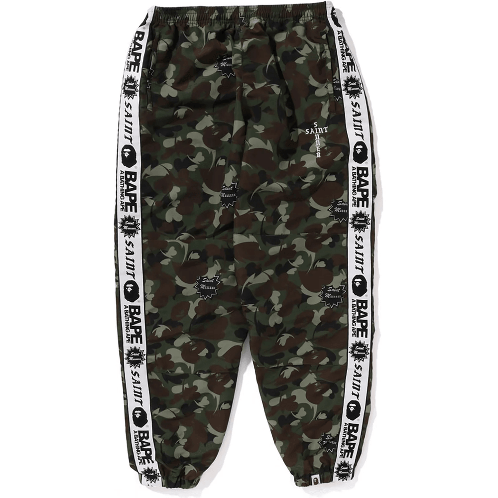 BAPE X SAINT MXXXXXX HEART CAMO TRACK PANTS MENS Olive Drab