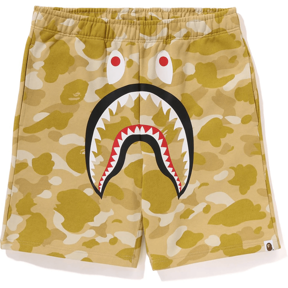 Bape COLOR CAMO SHARK SWEAT SHORTS MENS Yellow
