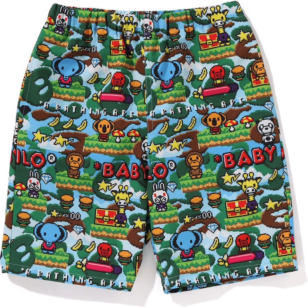 Bape BABY MILO GAME PATTERN PACKABLE SHORTS KIDS Multi