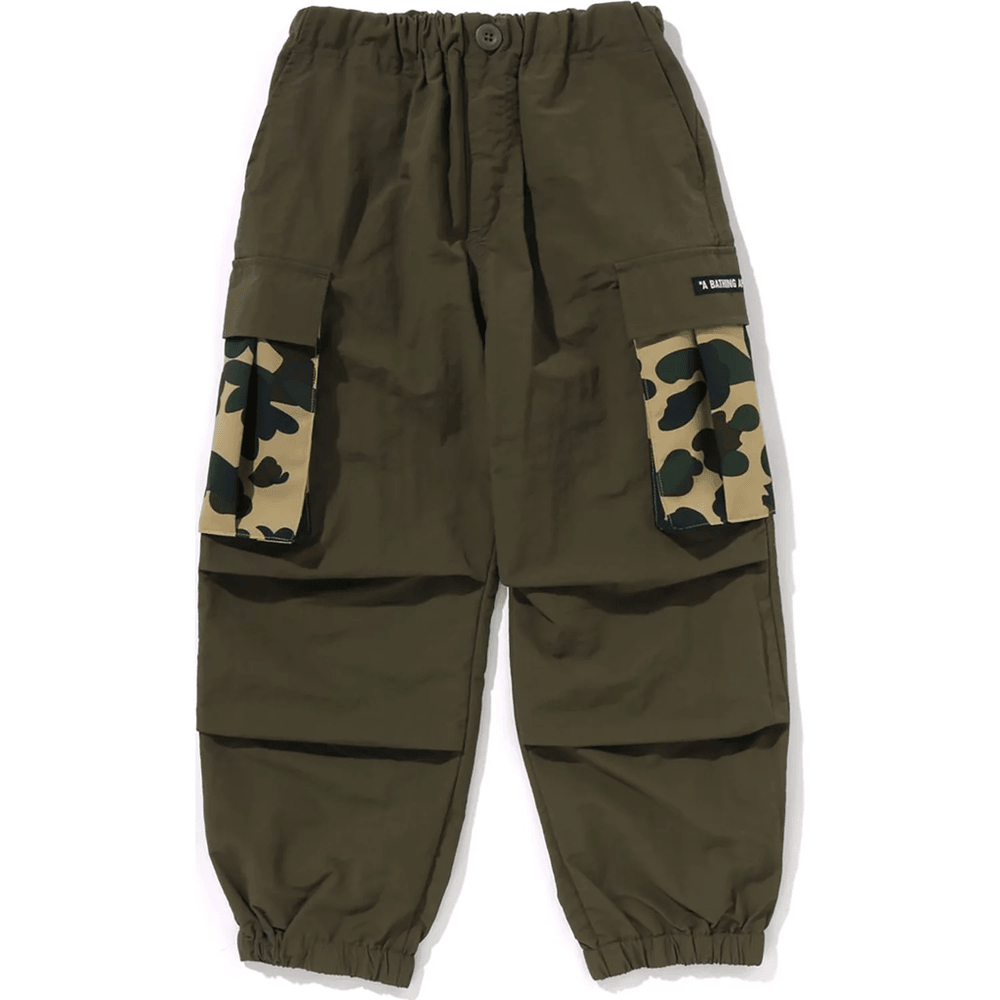 Bape 1ST CAMO POCKET PANTS KIDS Olive Drab