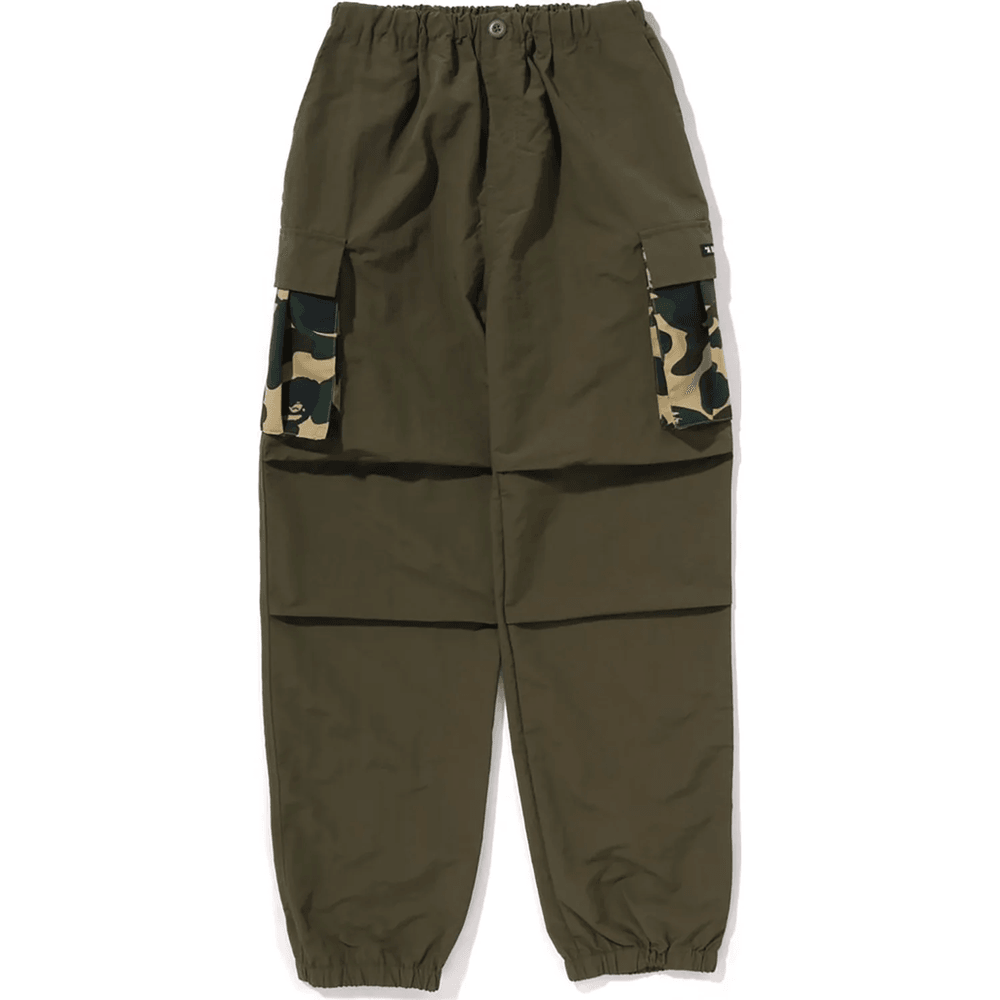 Bape 1ST CAMO POCKET PANTS JR KIDS Olive Drab