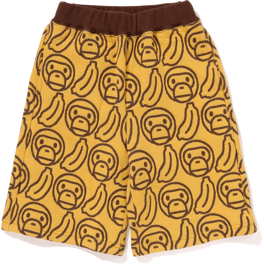 Bape BANANA MILO KNIT JACQUARD SHORTS KIDS Yellow