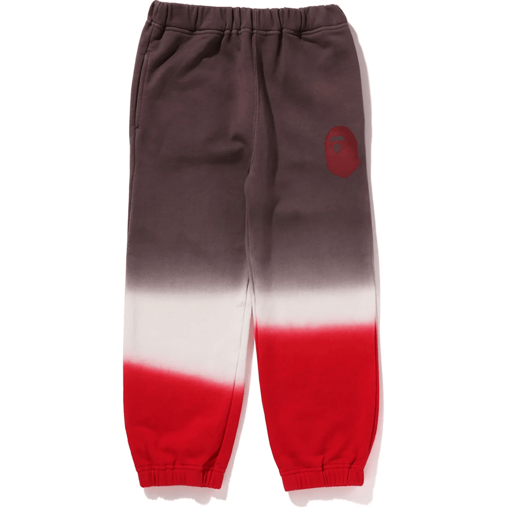 Bape GRADATION APE HEAD SWEAT PANTS KIDS Red