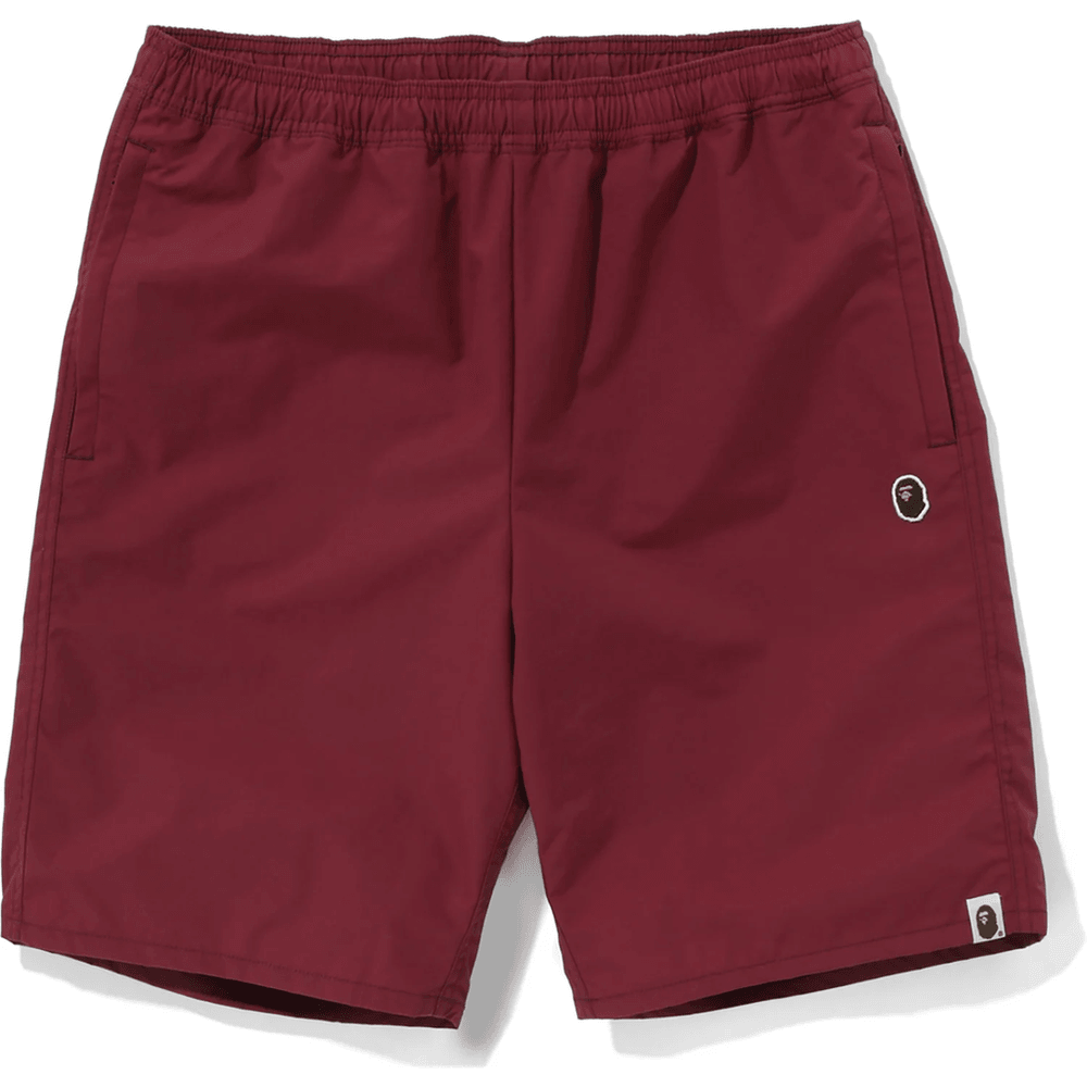 Bape APE HEAD BEACH SHORTS MENS Burgundy