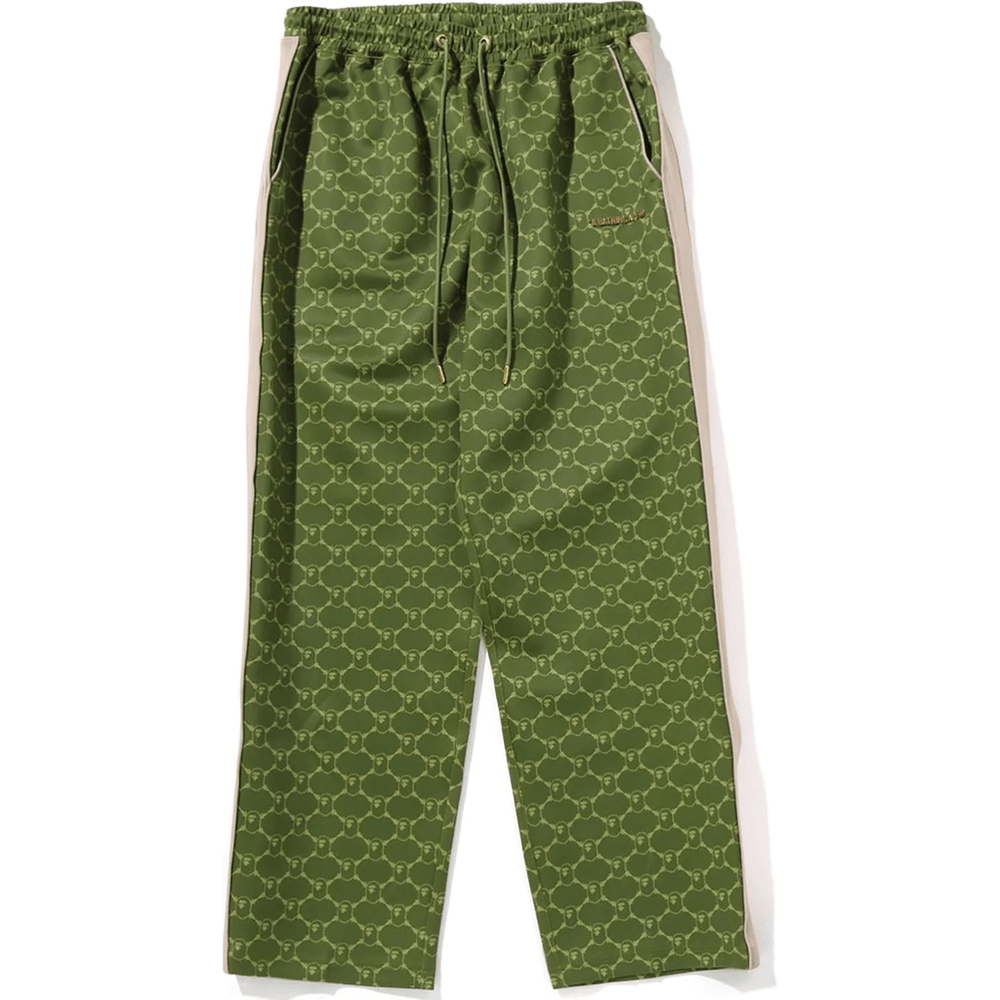 Bape COLLEGE MONOGRAM RELAXED FIT PANTS MENS Olive Drab
