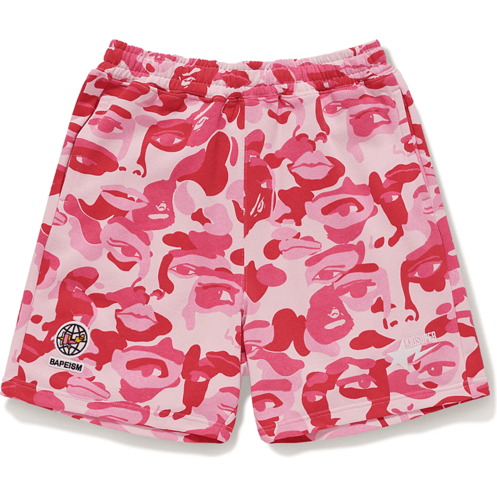 BAPE X KIDSUPER CAMO SWEAT SHORTS MENS Pink