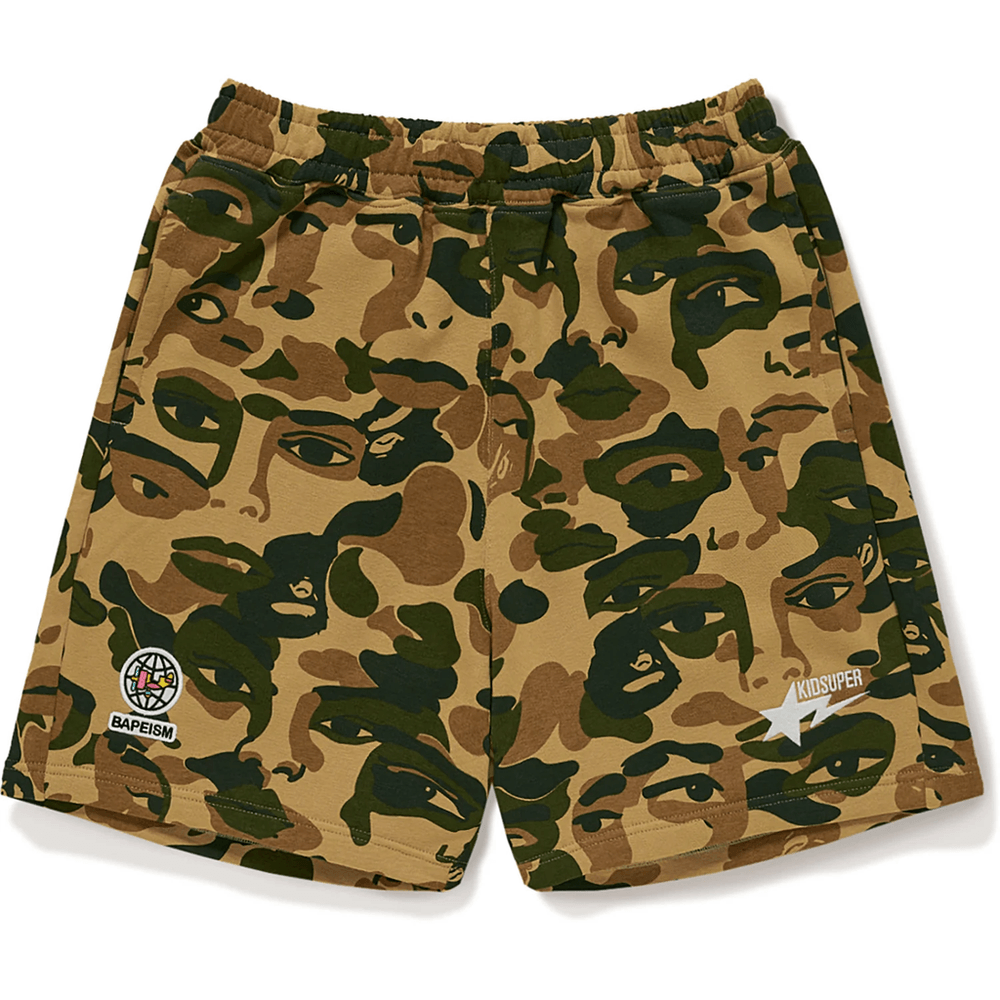 BAPE X KIDSUPER CAMO SWEAT SHORTS MENS Green