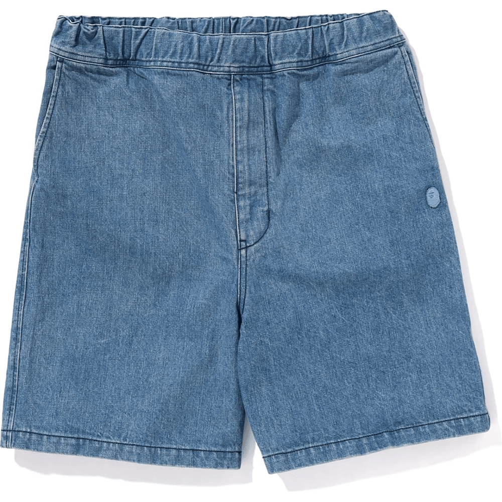 Bape ONE POINT RELAXED FIT 13OZ DENIM SHORTS MENS Light Indigo