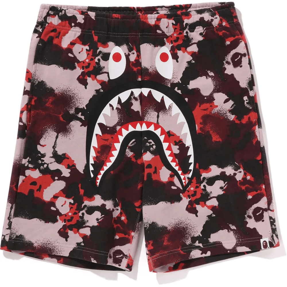 Bape Zemljevid Camo Redna Prileganje Morski Pes Kratke Hlače Moške Rdeče