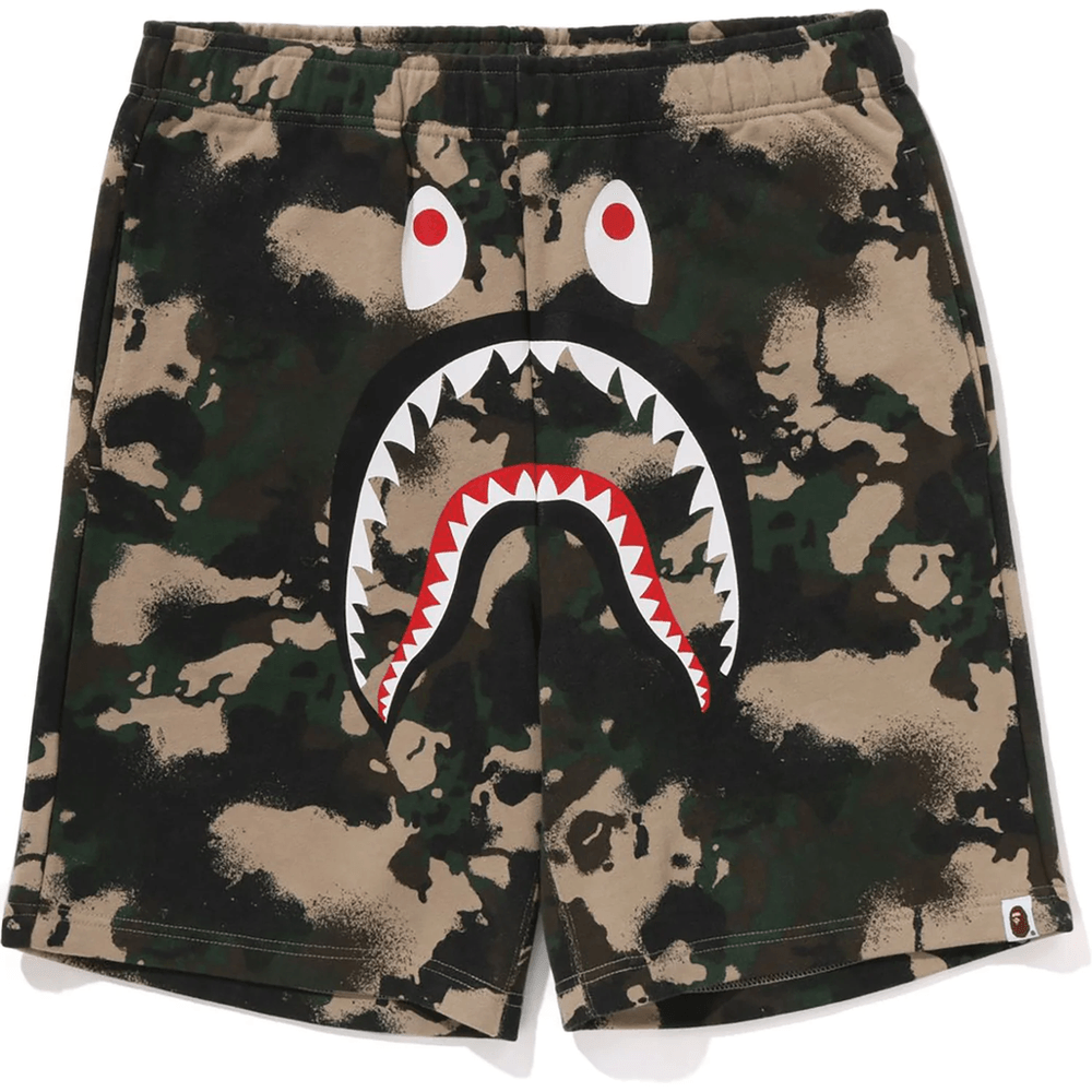 Bape Zemljevid Camo Redna Prileganje Morski Pes Kratke Hlače Moške Zelene