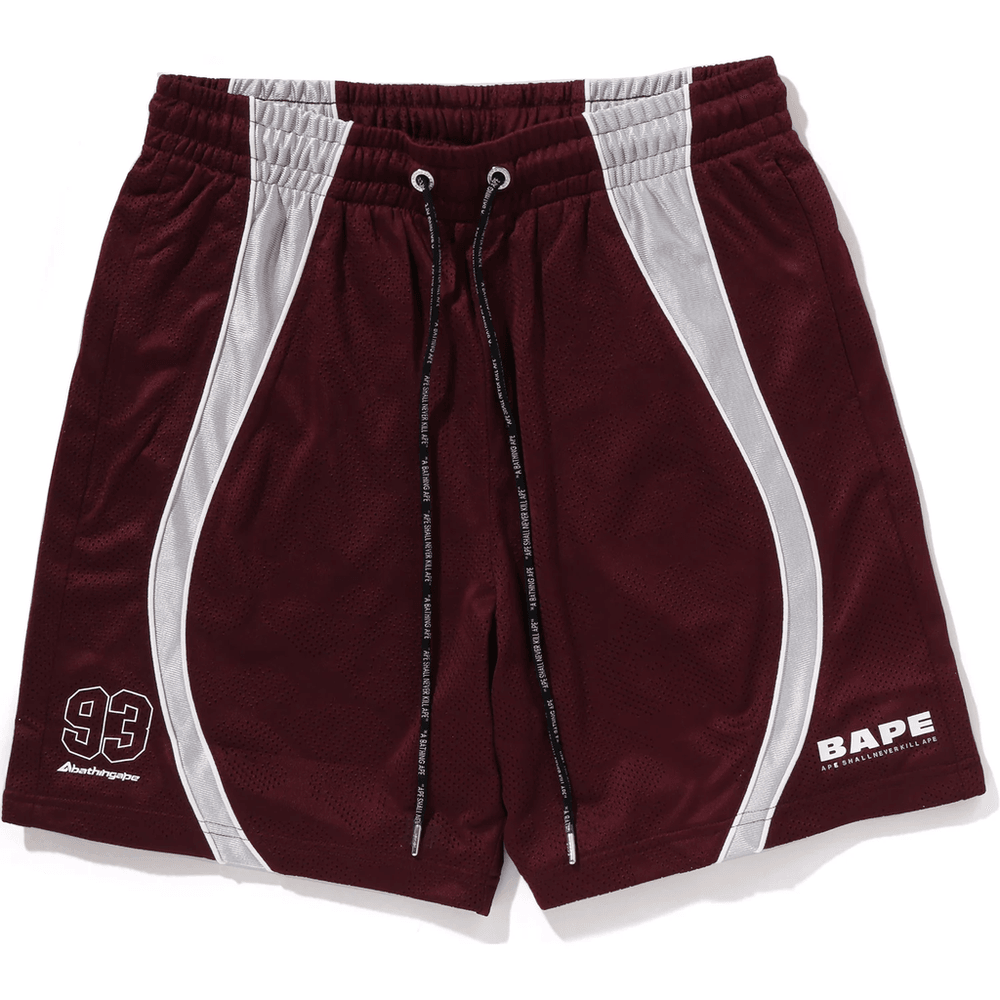 Bape SOLID CAMO JACQUARD MULTILOGO RELAXED FIT SWEAT SHORTS MENS Burgundy