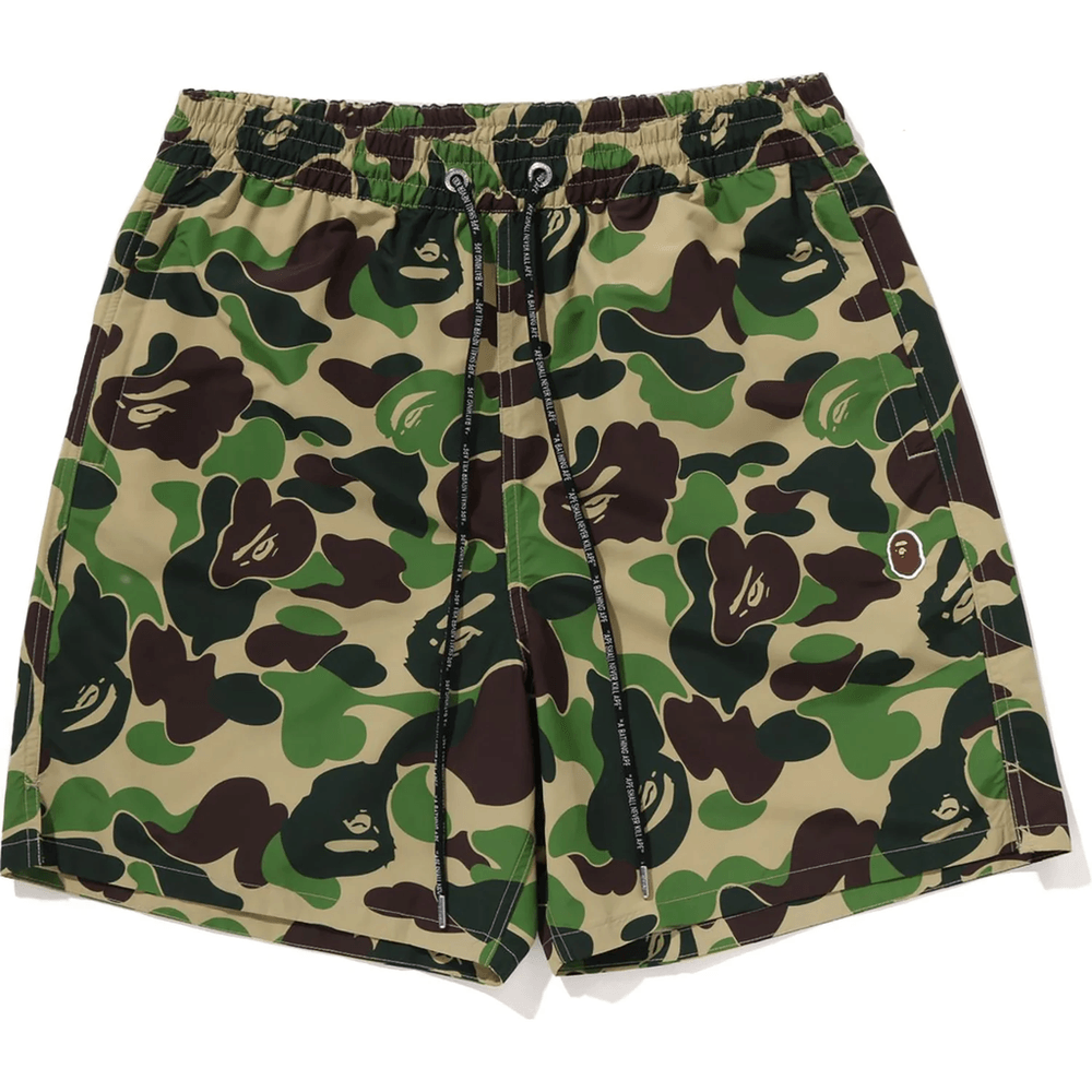 Bape ABC CAMO ONE POINT RELAXED FIT WATER SHORTS MENS Green