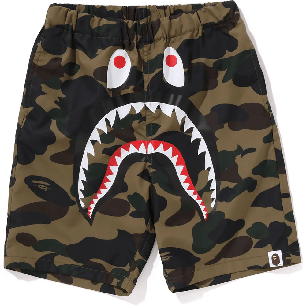 Bape 1ST CAMO SHARK BEACH SHORTS KIDS Green