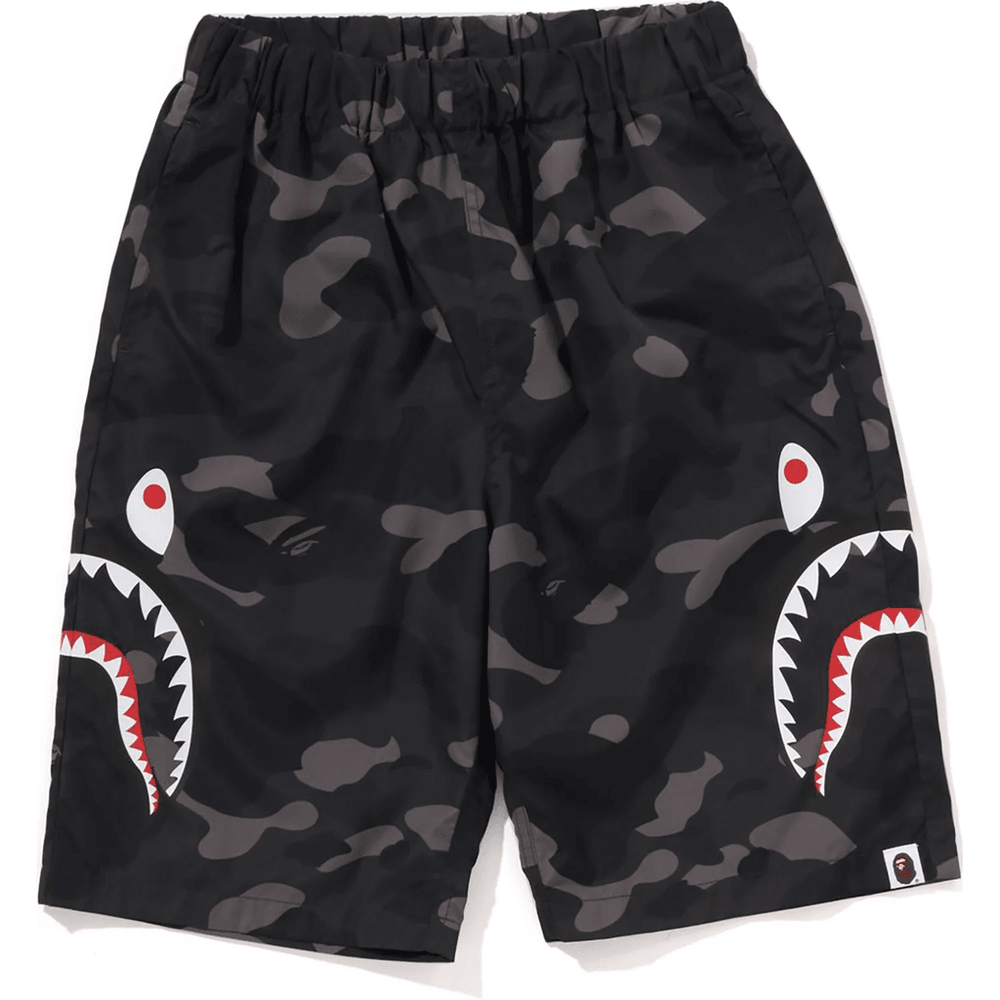 Bape COLOR CAMO SIDE SHARK BEACH SHORTS JR KIDS Black
