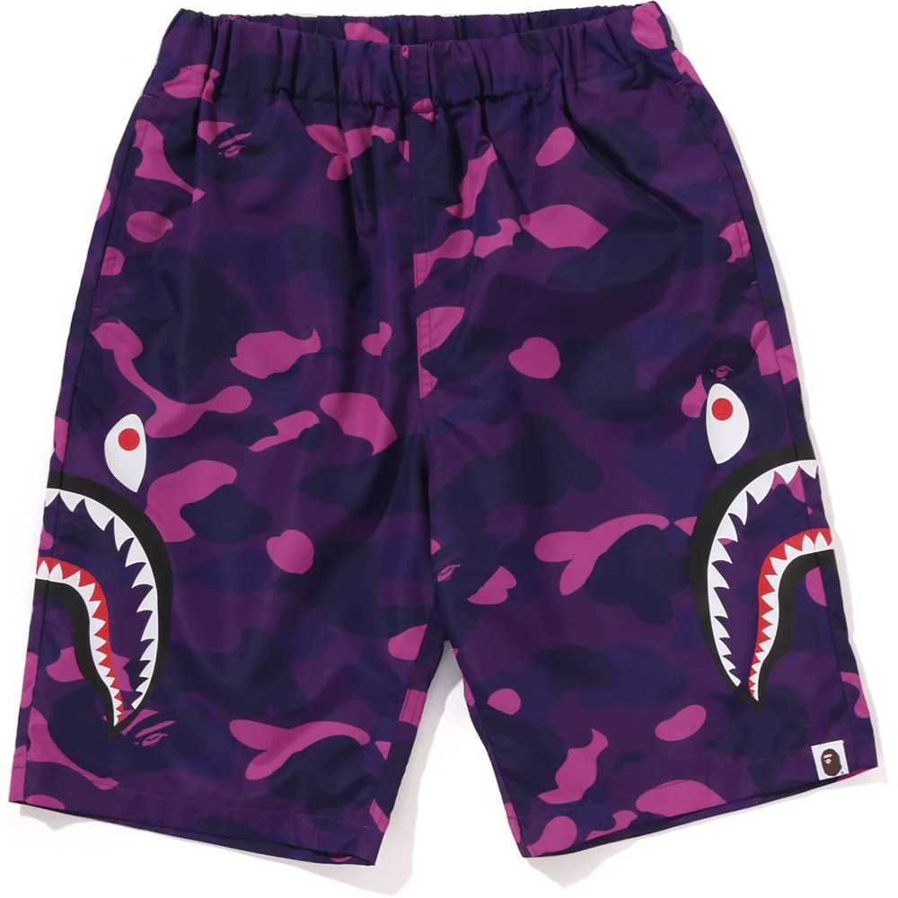 Bape COLOR CAMO SIDE SHARK BEACH SHORTS JR KIDS Purple