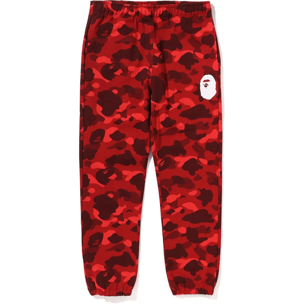 Bape COLOR CAMO SWEAT PANTS MENS Red