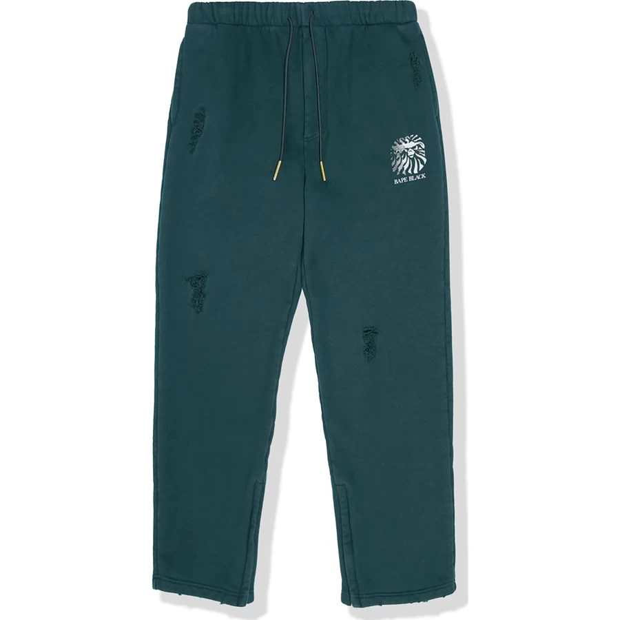Bape BAPE BLACK DISTRESSED SWEAT PANTS MENS