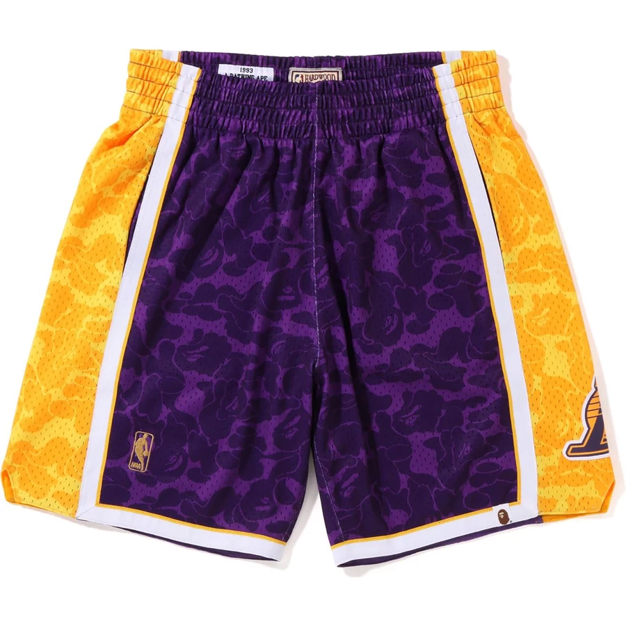 Bape BAPE X MITCHELL & NESS LOS ANGELES LAKERS JERSEY SHORTS MENS