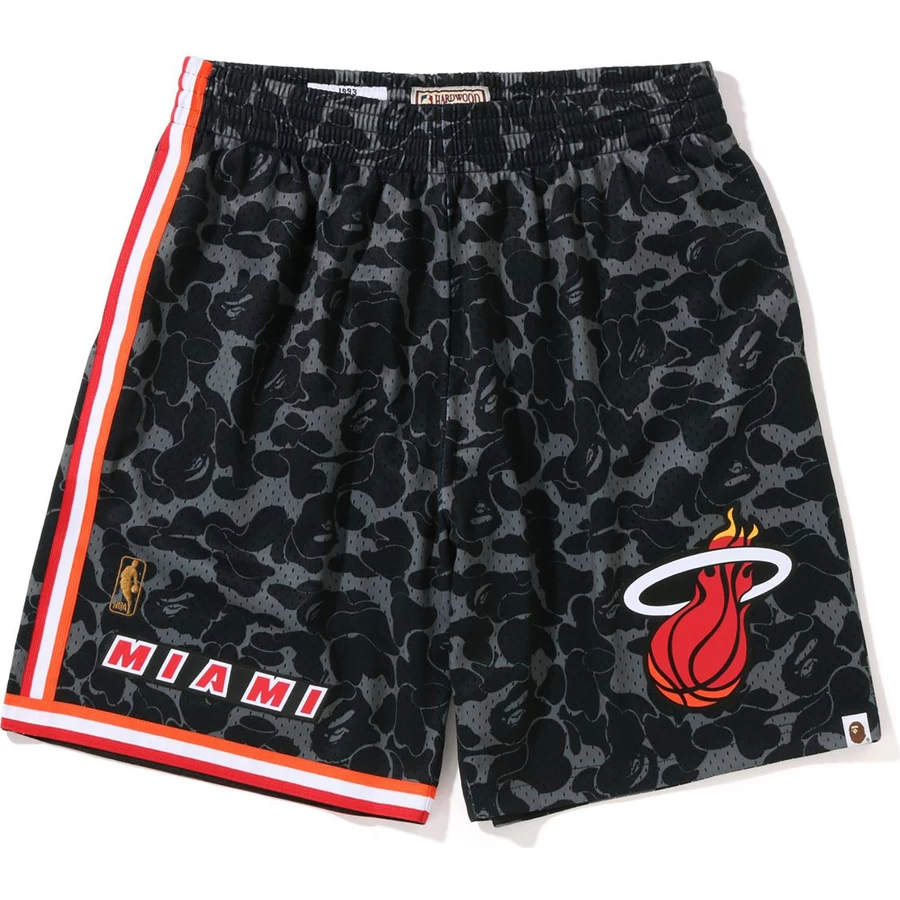 Bape BAPE X MITCHELL & NESS MIAMI HEAT JERSEY SHORTS MENS