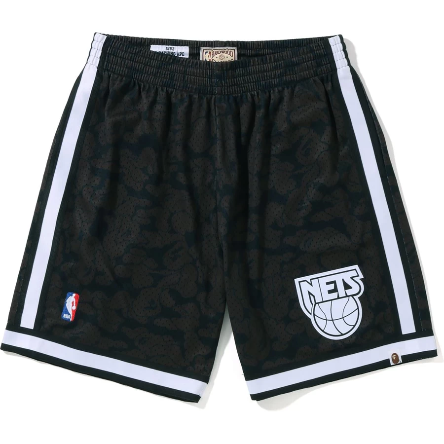 Bape BAPE X MITCHELL & NESS BROOKLYN NETS JERSEY SHORTS MENS