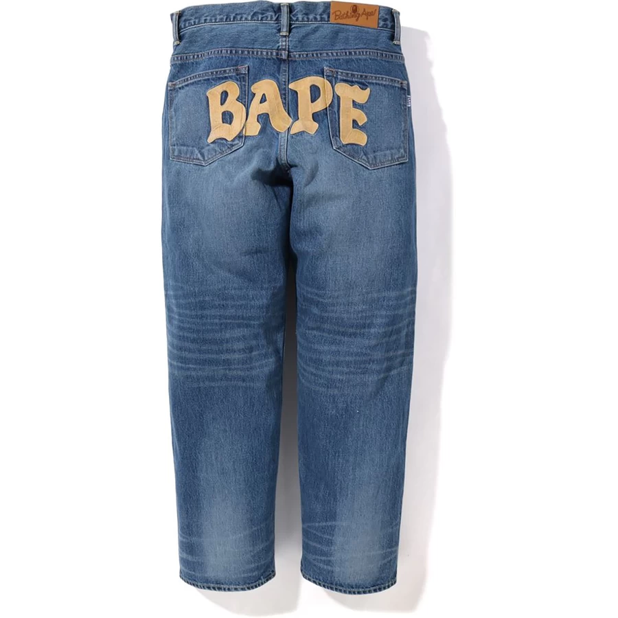 Bape BAPE RELAXED FIT DENIM PANTS MENS