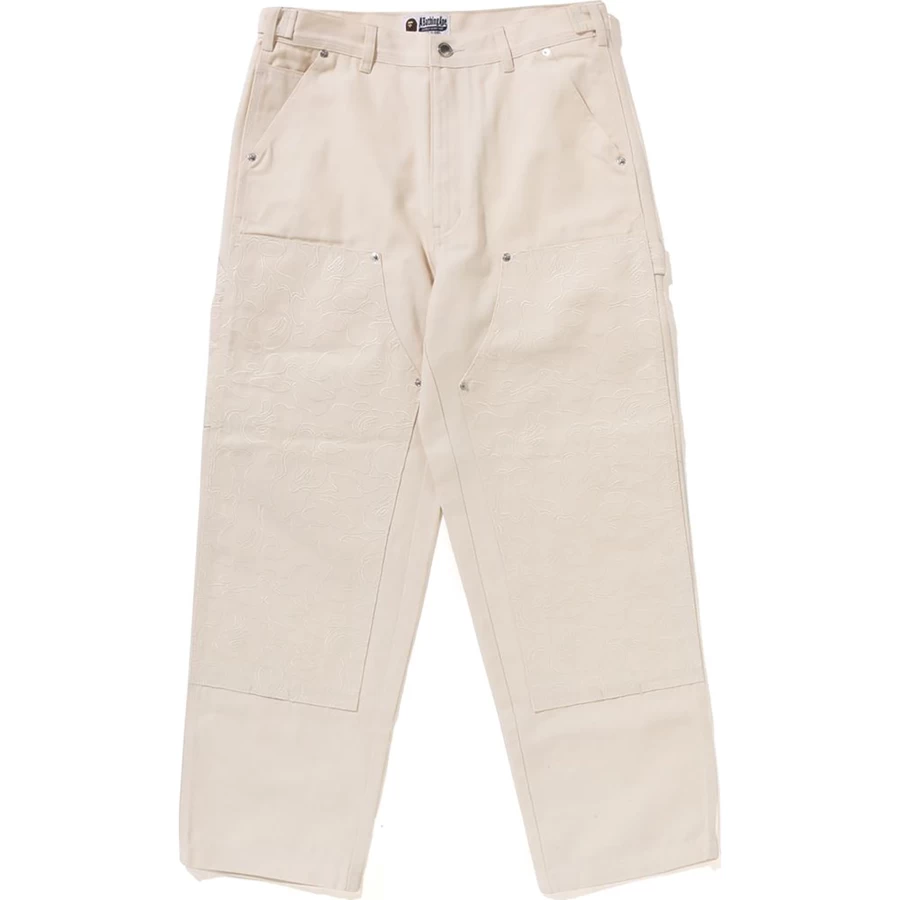 Bape LINE CAMO PATCH DENIM DOUBLE KNEE WORK PANTS MENS