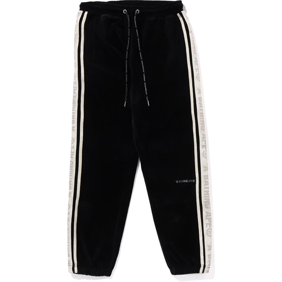 Bape METAL LOGO PIN VELOUR PANTS MENS
