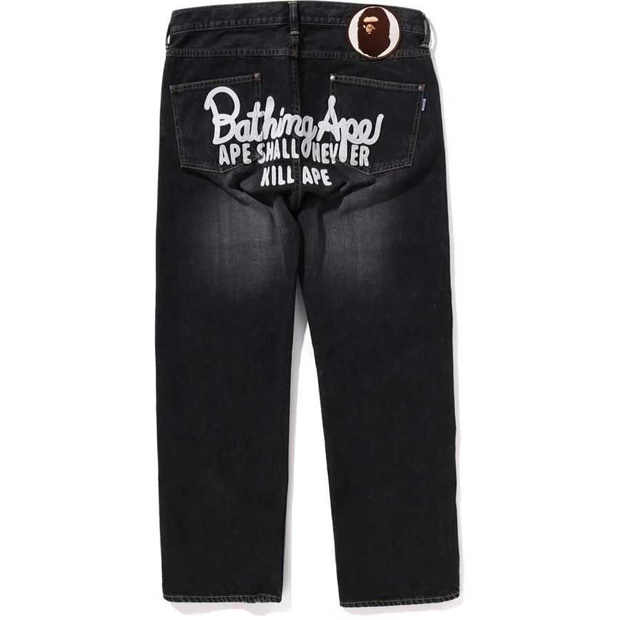 Bape BAPE CHAMPION DENIM PANTS MENS