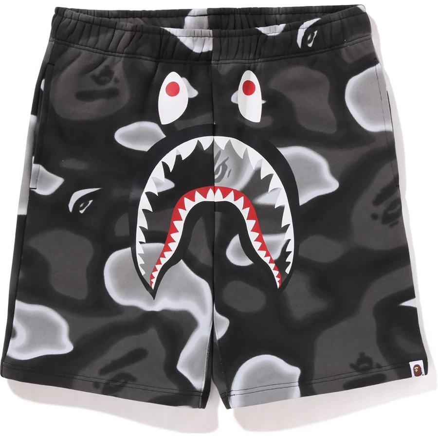Bape Liquid Camo Tiburón Pantalones Cortos Deportivos Para Hombre