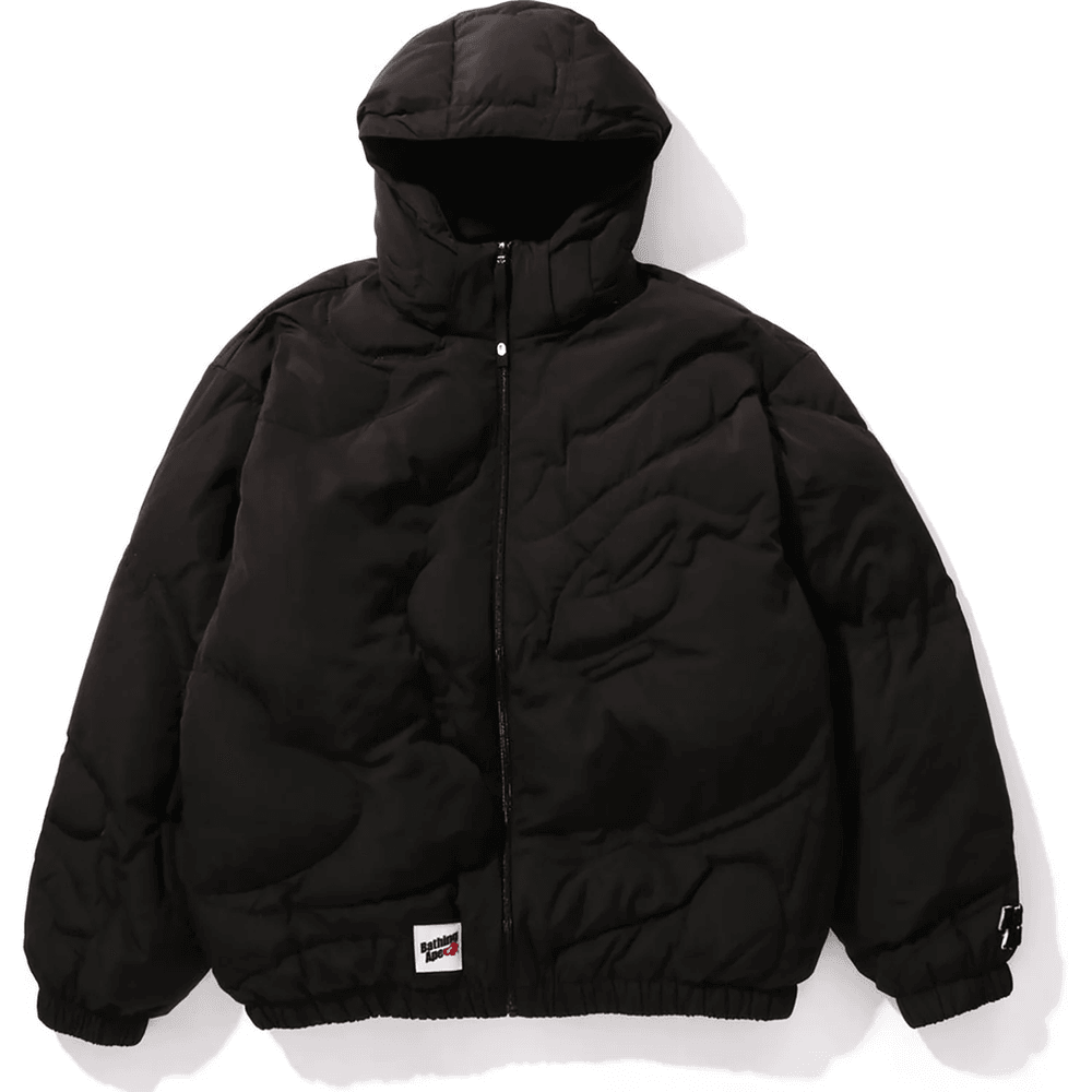 Bape MEGA ABC CAMO DETACHABLE HOODIE PUFFER DOWN JACKET MENS Black